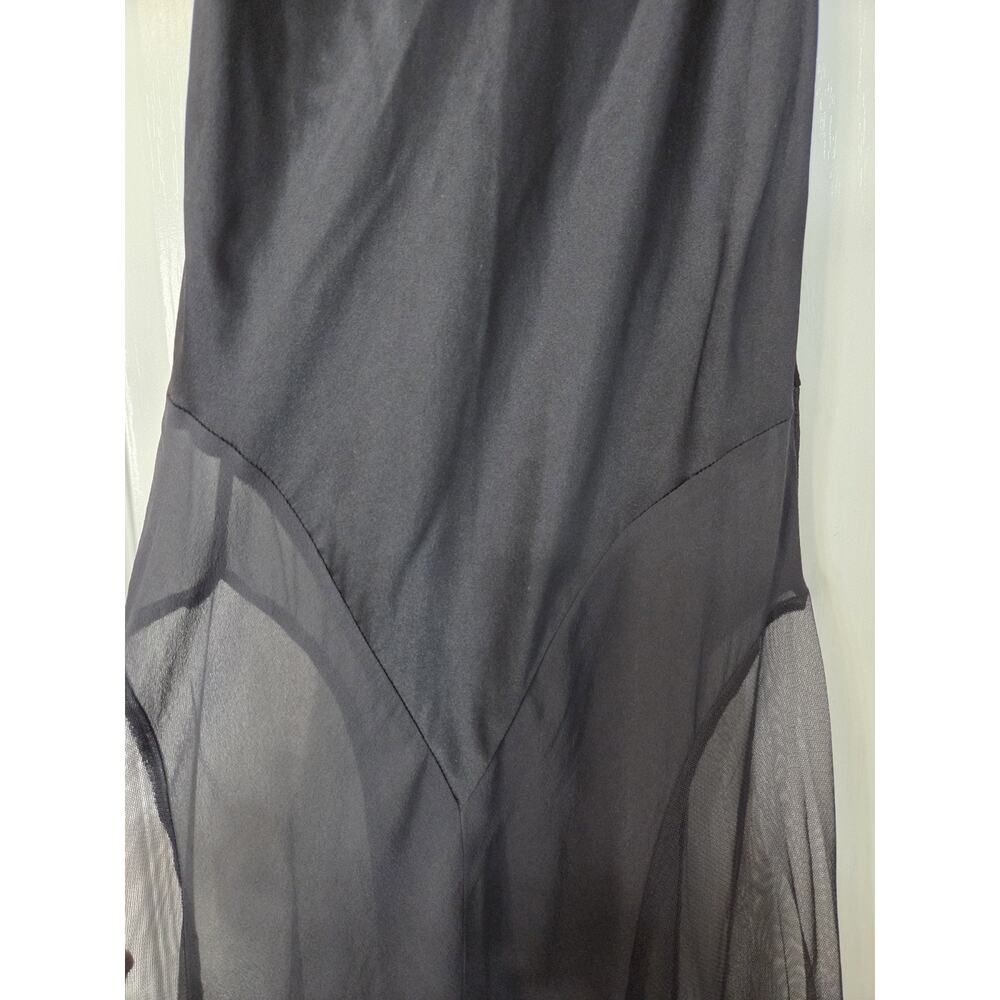 Victoria's Secret 100% Silk Black Sheer Sexy Lingerie Maxi Slip, Women's Small - Picture 5 of 12